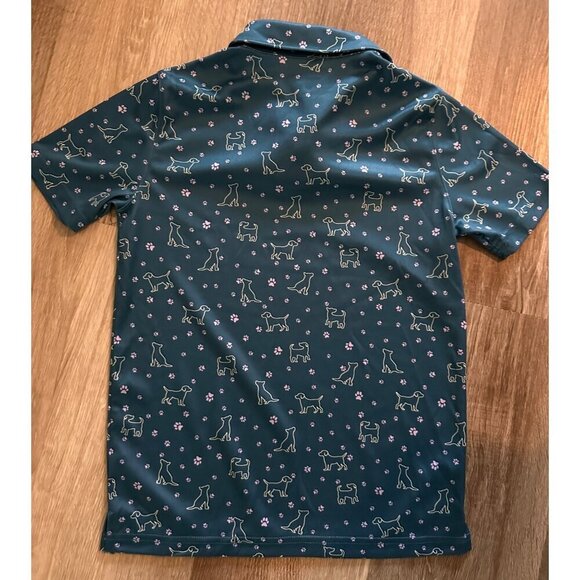 BCG Boys' Golf Dog and Paw Print Short Sleeve Polo Size S - Picture 3 of 4